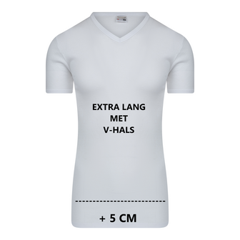 Heren T-shirt EXTRA LANG met V-hals M3000 Wit