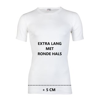 Heren T-shirt EXTRA LANG met ronde hals M3000 Wit