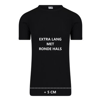 Heren T-shirt EXTRA LANG met ronde hals M3000 Zwart