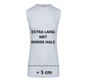mouwloos shirt EXTRA LANG met ronde hals M3000 Wit
