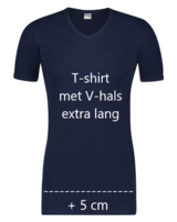 Heren T-shirt EXTRA LANG met V-hals M3000 Marine 