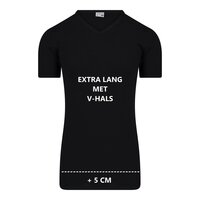Heren T-shirt EXTRA LANG met V-hals M3000 Zwart