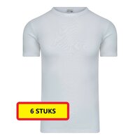 Heren T-shirt met ronde hals M3000 Wit (6 stuks)
