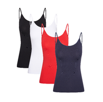 4-Pack Dames tops Elegance wit/rood/marine/zwart